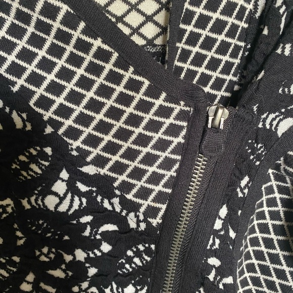 Anthropologie Moth Size S Black Jacquard Asymmetrical Moto Zip Lace Jacket - Picture 11 of 11